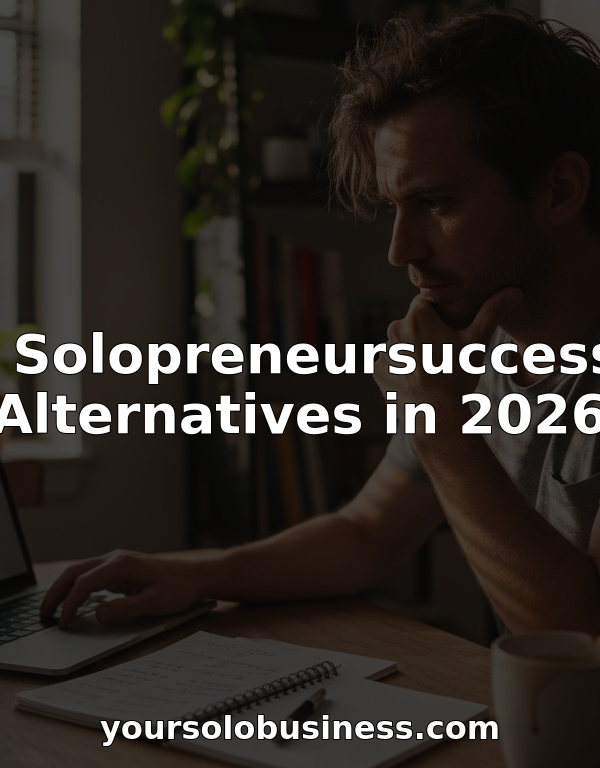 Solo entrepreneur using laptop comparing online tools