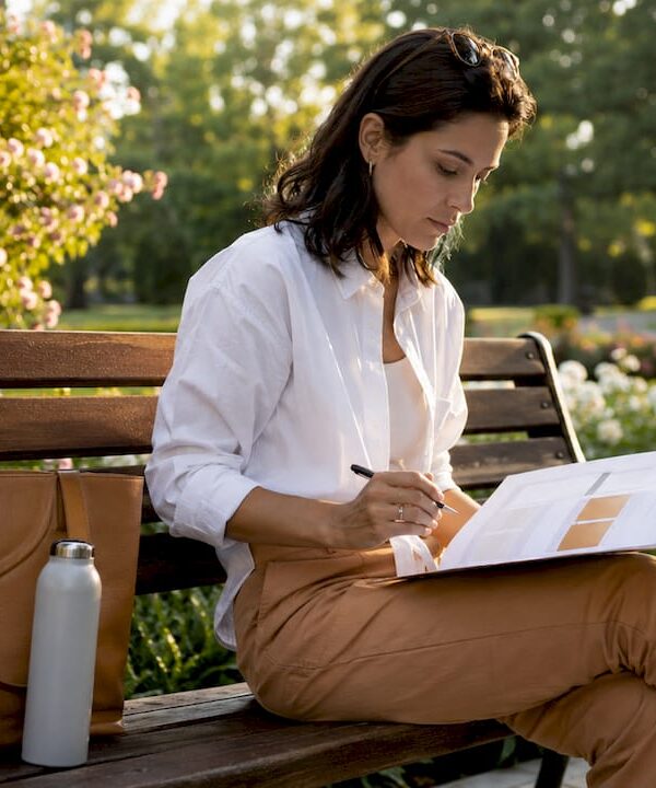 Woman reviewing solo business monetization plan