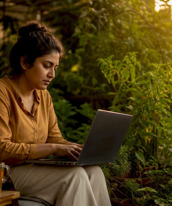 Consultant working with digital tools at desk