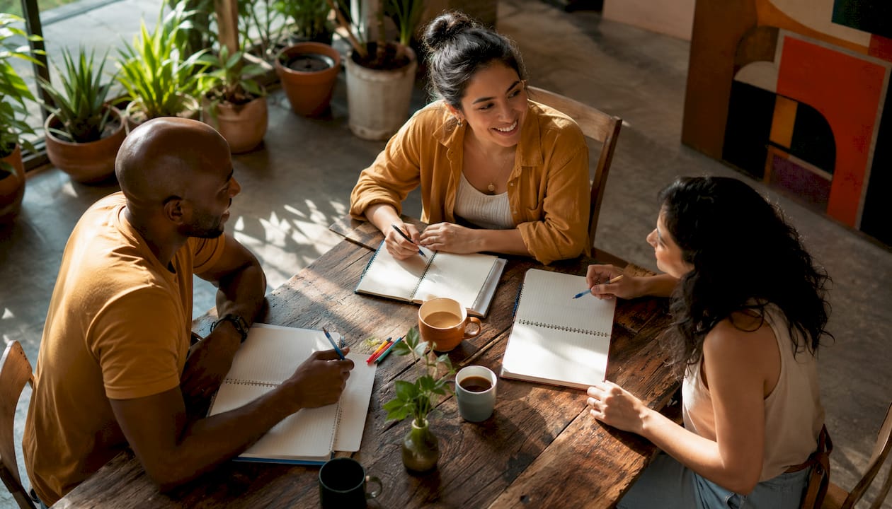 Solopreneur collaborating with community members