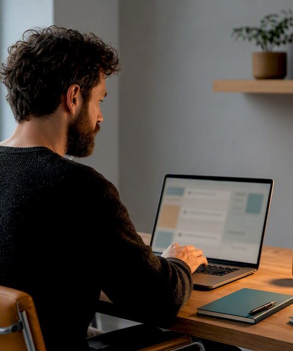Solopreneur organizing two cloud storage workflows