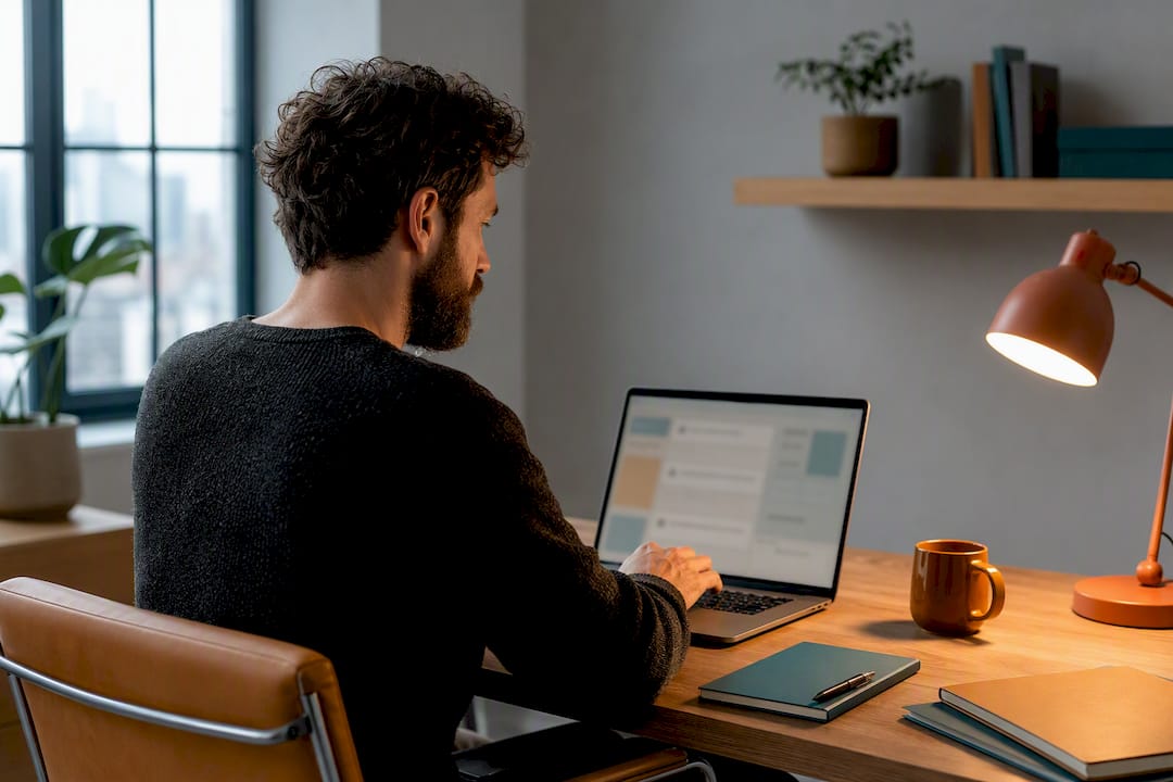 Solopreneur organizing two cloud storage workflows