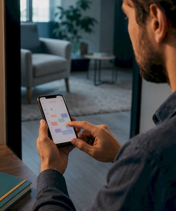 Consultant testing an online booking