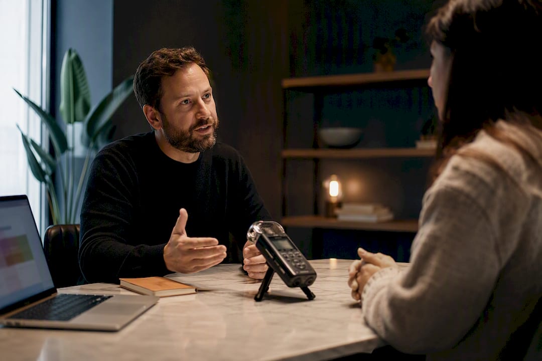 Solo consultant conducting customer interview