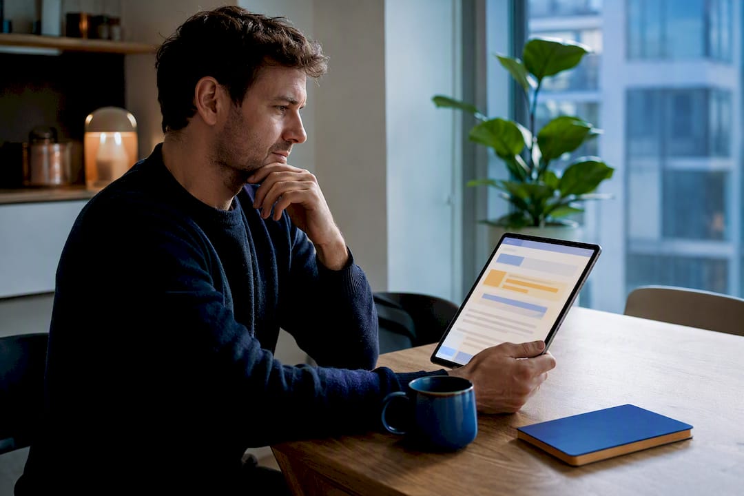 Solo consultant reviewing an AI search answer