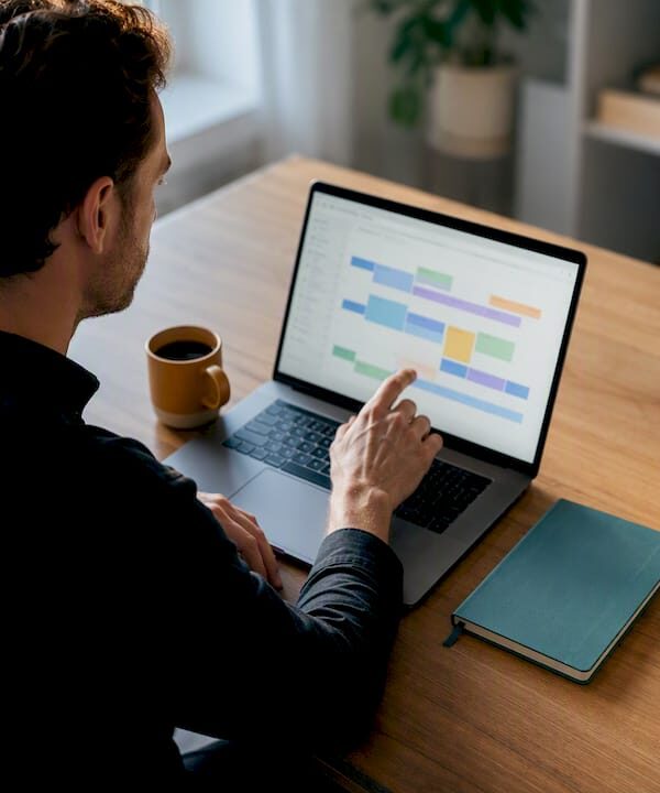 Solopreneur reviewing an AI daily schedule